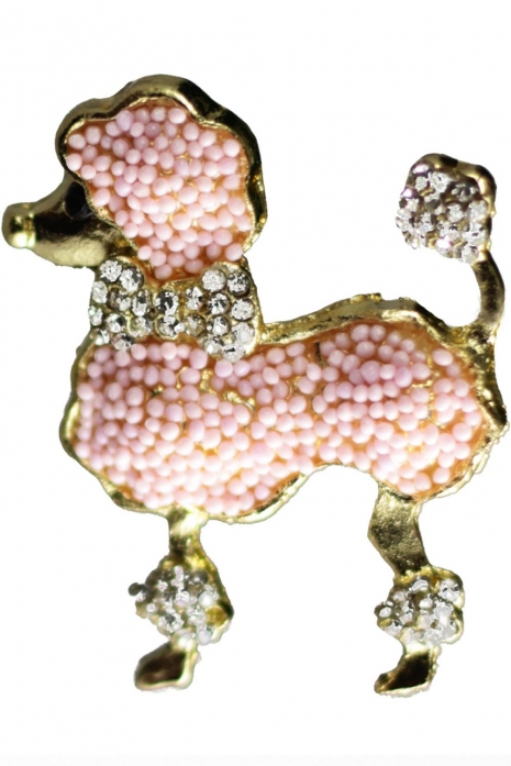 Pink Poodle Brooch