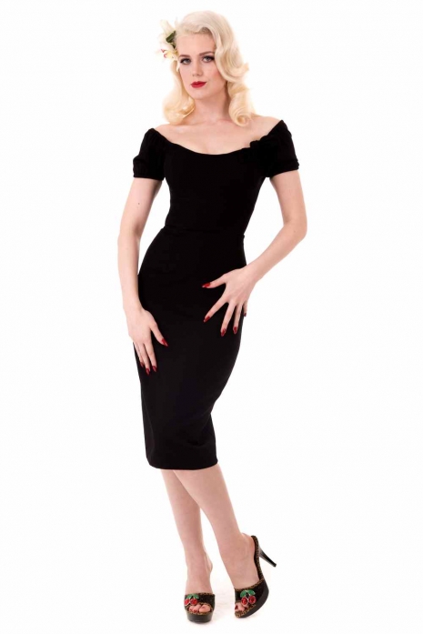 Brigitte Retro Dress Black