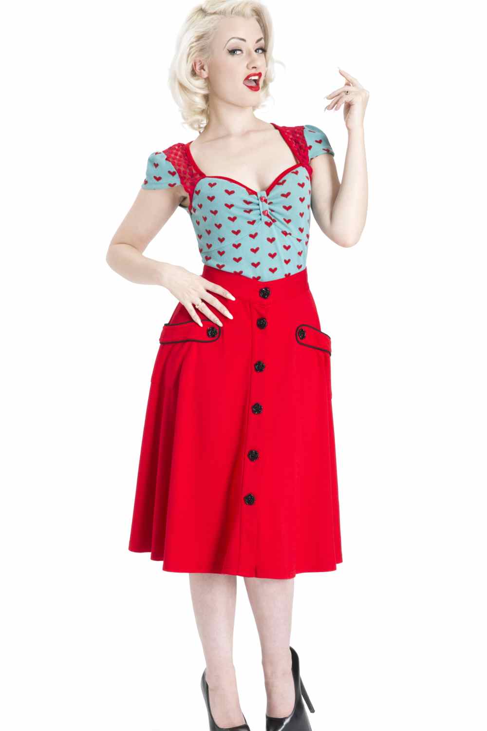 Red Rockabilly Skirt - Separates | Pinup Empire Clothing